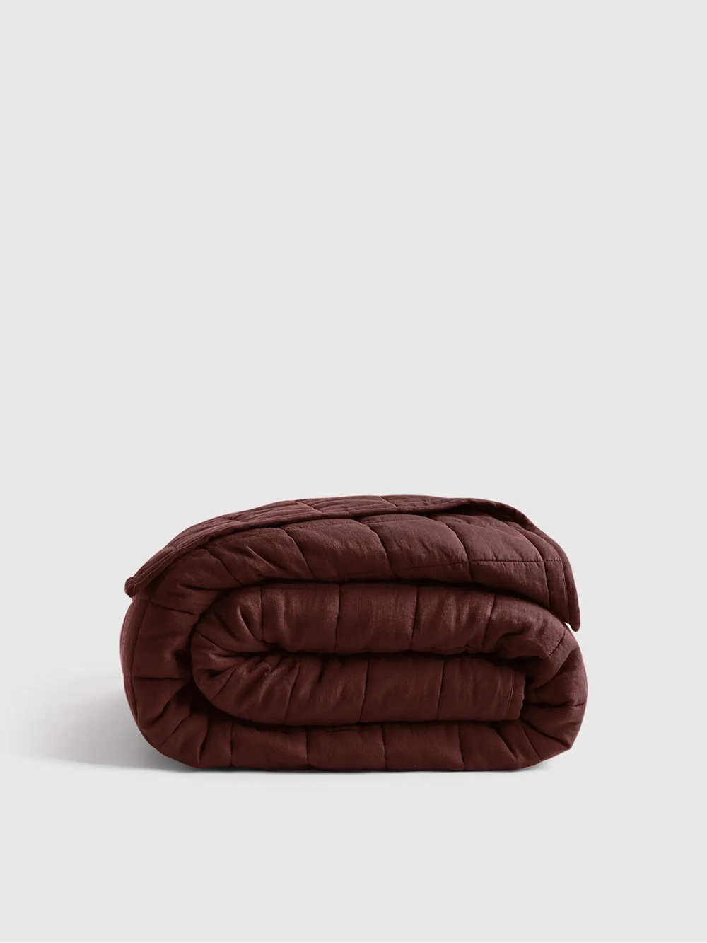 NEW Quince KING SIZE European Linen Box Quilt Burgundy $184 European Luxury